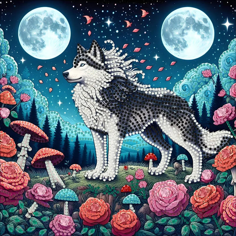 5D DIY a cartoon animal diamond painting kit suitable for Thanksgiving Christmas decoration gift irregular diamond kit craft