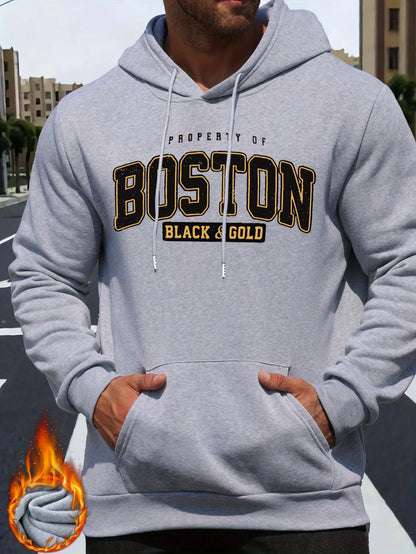 Autumn/Winter Boston Hoodie Design Men's Street Style Sportswear Autumn Casual Hoodie Fashion Round Neck Hoodie