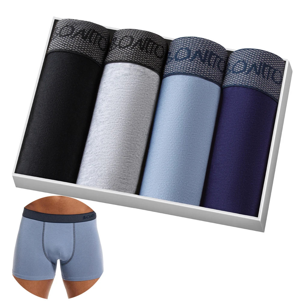 4pcs Boxers Men's Panties Underpants Man Boxer Underwear Cotton for Male Underpants Man Cotton Large Size Lot Soft