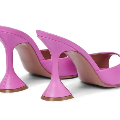 2024 New Pointed Fish Mouth Sandals, Fashionable Women's Shoes, Wine Glasses and Gold Slippers