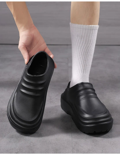 Summer Chef Shoes Anti Slip and Oil Proof Work Shoes Lazy Slippers Casual Trendy Slipper One Step Fashion Garden Shoes For Beach