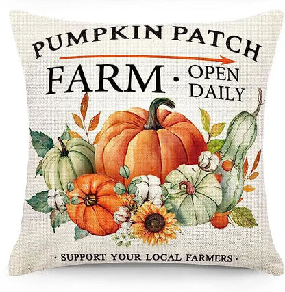 18x18 Inches Autumn Pumpkin Cushion Cover Pillow Cover Thanksgiving Decor Pillowcase Maple Leaves Printed Cushion Case for Couch