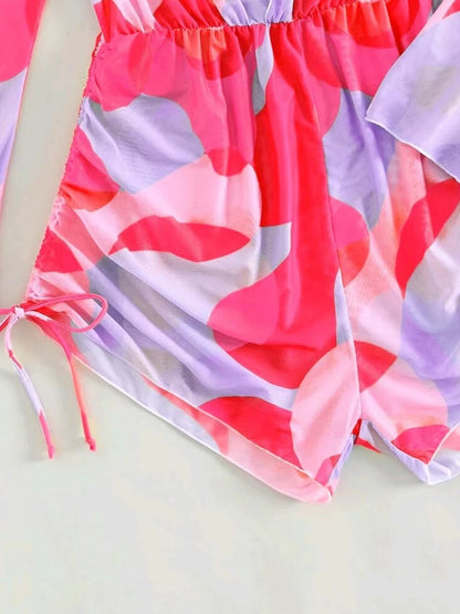 3 Pieces Triangle Halter String Bikini Long Sleeve Swimsuit Women Swimwear Female Bathers Bathing Swimming Swim Suit