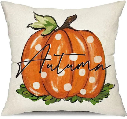 18x18 Inches Autumn Pumpkin Cushion Cover Pillow Cover Thanksgiving Decor Pillowcase Maple Leaves Printed Cushion Case for Couch