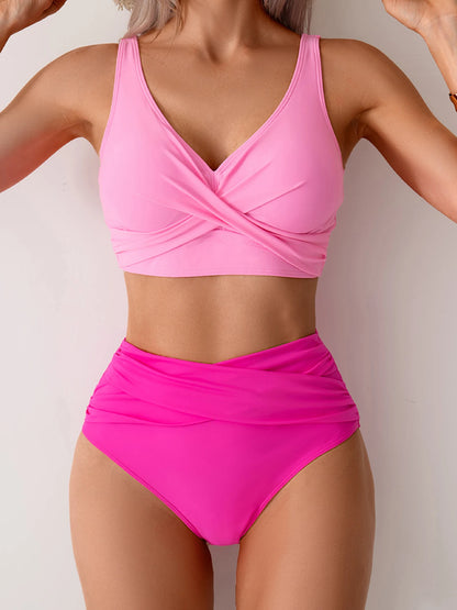 2025 New Sexy Cross High Waist Bikini Sets Swimsuit For Women Push Up Swimwear Female Two Pieces Bathing Suit Summer Beach Wear