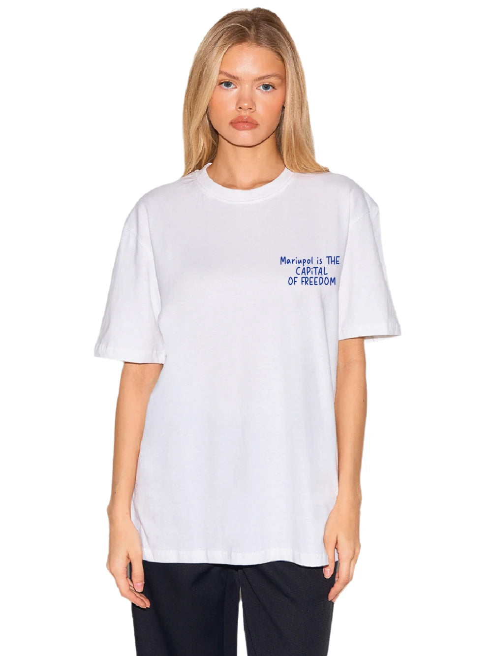 Summer Simple Fashion Print T-Shirt With Mariupol is The CAPiTAL of Freedom Women's Boutique Cotton Tee Drop Sleeve Unisex Shirt