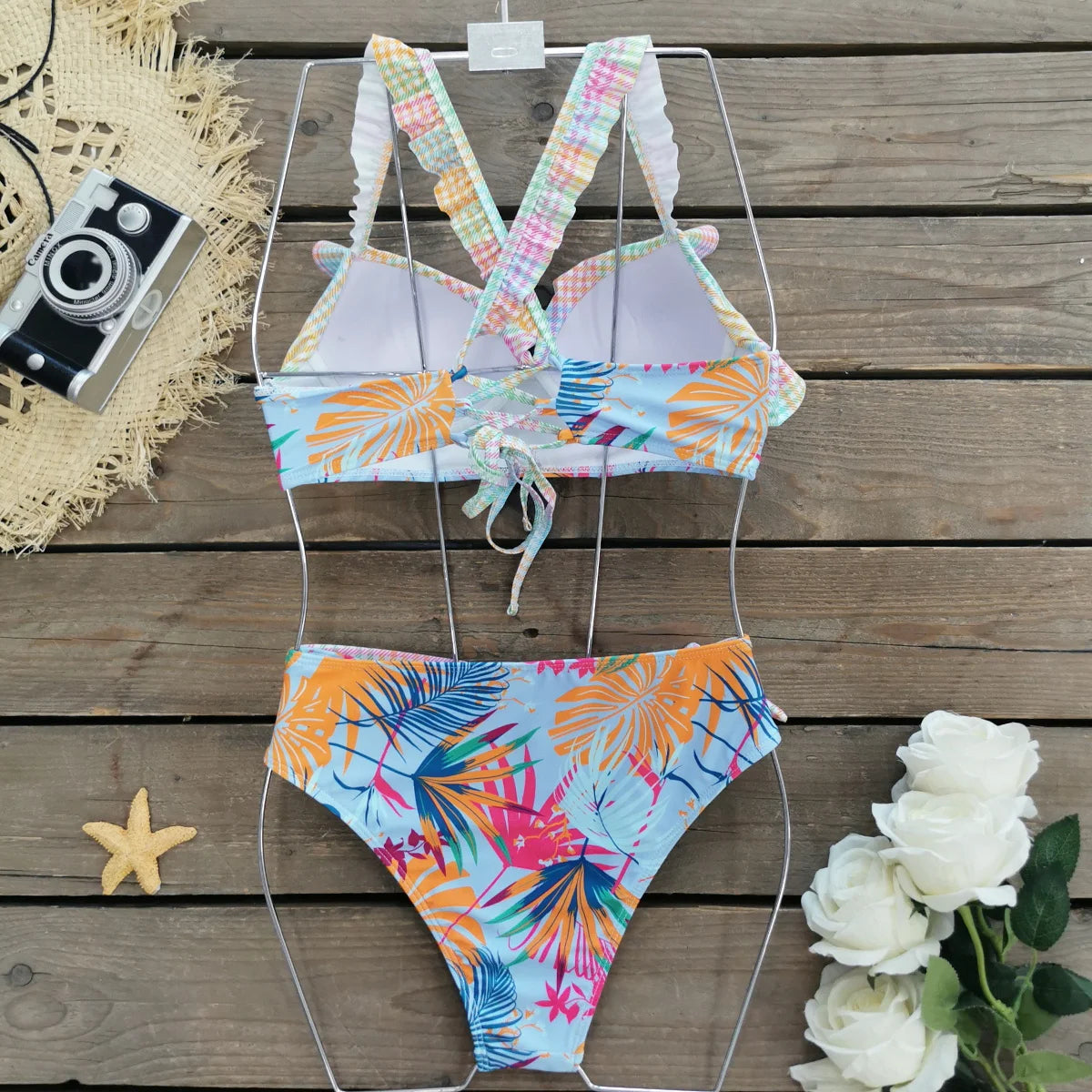 2024 New Sexy Brazilian Bikini Set Women Print Biquini Female Cut Bikinis Swimwear Push Up Swimsuit Bath Suit