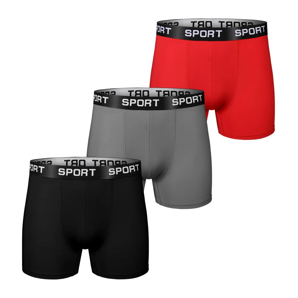 3Piece Set Letter Underwear male Mens Boxers Briefs Sexy Underpants Leisure  Quick Drying Breathable  Men's  Boxing Panties Men