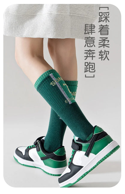 4 Pairs Children's Long Socks Boys Geometric Tennis Socks Soccer Socks Autumn Winter Teenager Basketball Socks Knee Sock