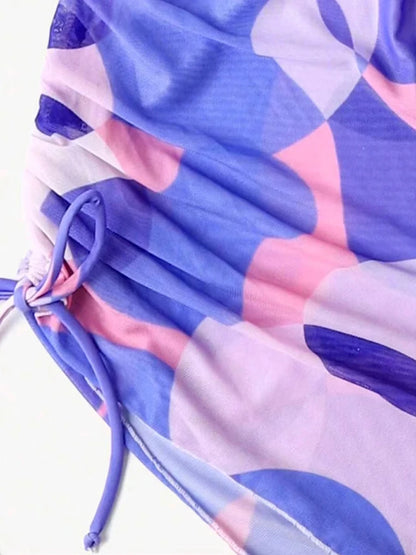3 Pieces Triangle Halter String Bikini Long Sleeve Swimsuit Women Swimwear Female Bathers Bathing Swimming Swim Suit