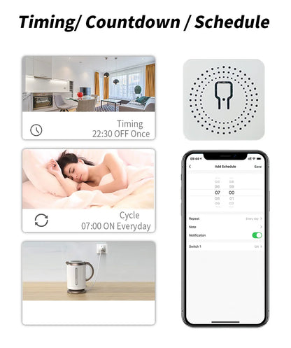 10 Pcs Smart Wi-Fi Switch Work With CozyLife APP Remote & Voice Control (Alexa/Google Home),16A Smart Wi-Fi Power Controller