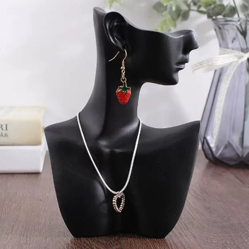 1pc Resin Side Face Mannequin Jewelry Display Stand Head Bust Portrait Necklace BraceletS Earrings Jewellery Storage Rack Holder