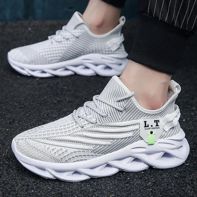 YRZL Casual Sneakers Men's Runing Shoes Outdoor Big Size Lightweight Breathable Mesh Increase Comfortable Sports Shoes for Men