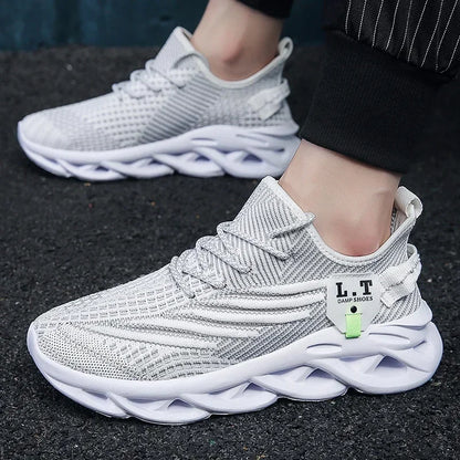 YRZL Casual Sneakers Men's Runing Shoes Outdoor Big Size Lightweight Breathable Mesh Increase Comfortable Sports Shoes for Men