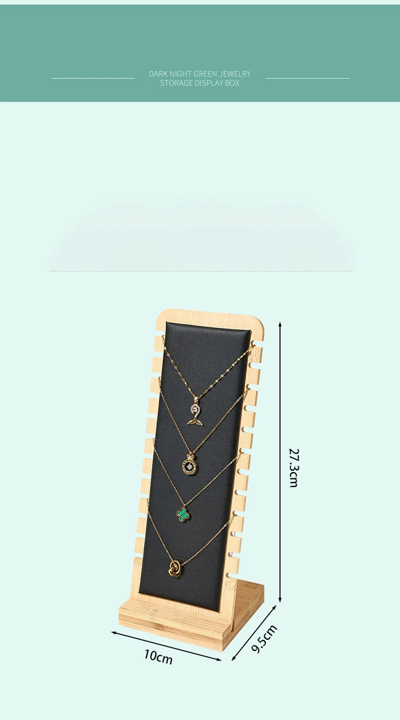 Bamboo Jewelry Display Stand Necklace Display Stand Wooden Multiple Necklace Easel Showcase Display Holder for Necklaces