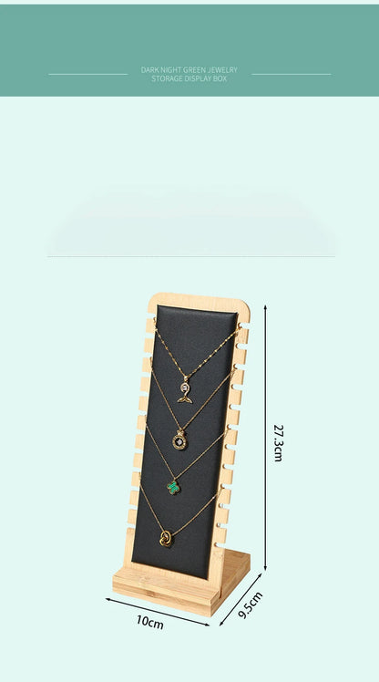 Bamboo Jewelry Display Stand Necklace Display Stand Wooden Multiple Necklace Easel Showcase Display Holder for Necklaces