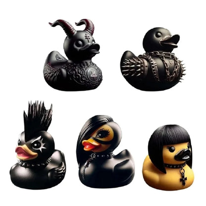 2024 Duck Statue Gothic Sculpture Punk Animal Figurine Resin Desk Decoration Collectible Figurines Satan Duck Tabletop Ornaments