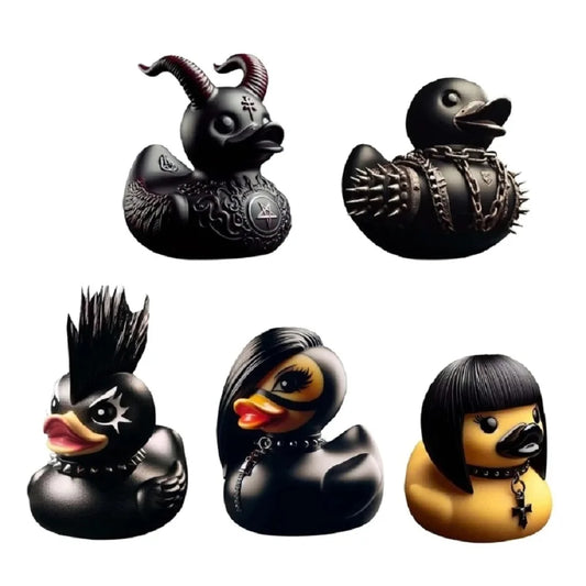 2024 Duck Statue Gothic Sculpture Punk Animal Figurine Resin Desk Decoration Collectible Figurines Satan Duck Tabletop Ornaments
