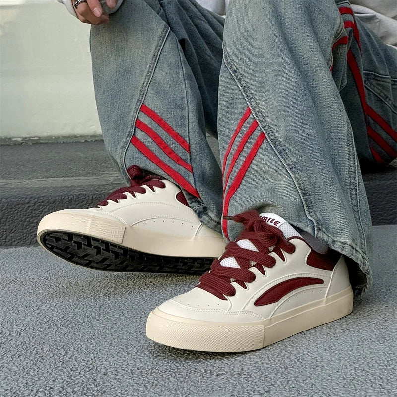 2025 Chunky Sneakers  Autumn Fashion Low Top Lace Up Running Shoes Comfortable Flat Casual Walking Shoes Tenis Masculino
