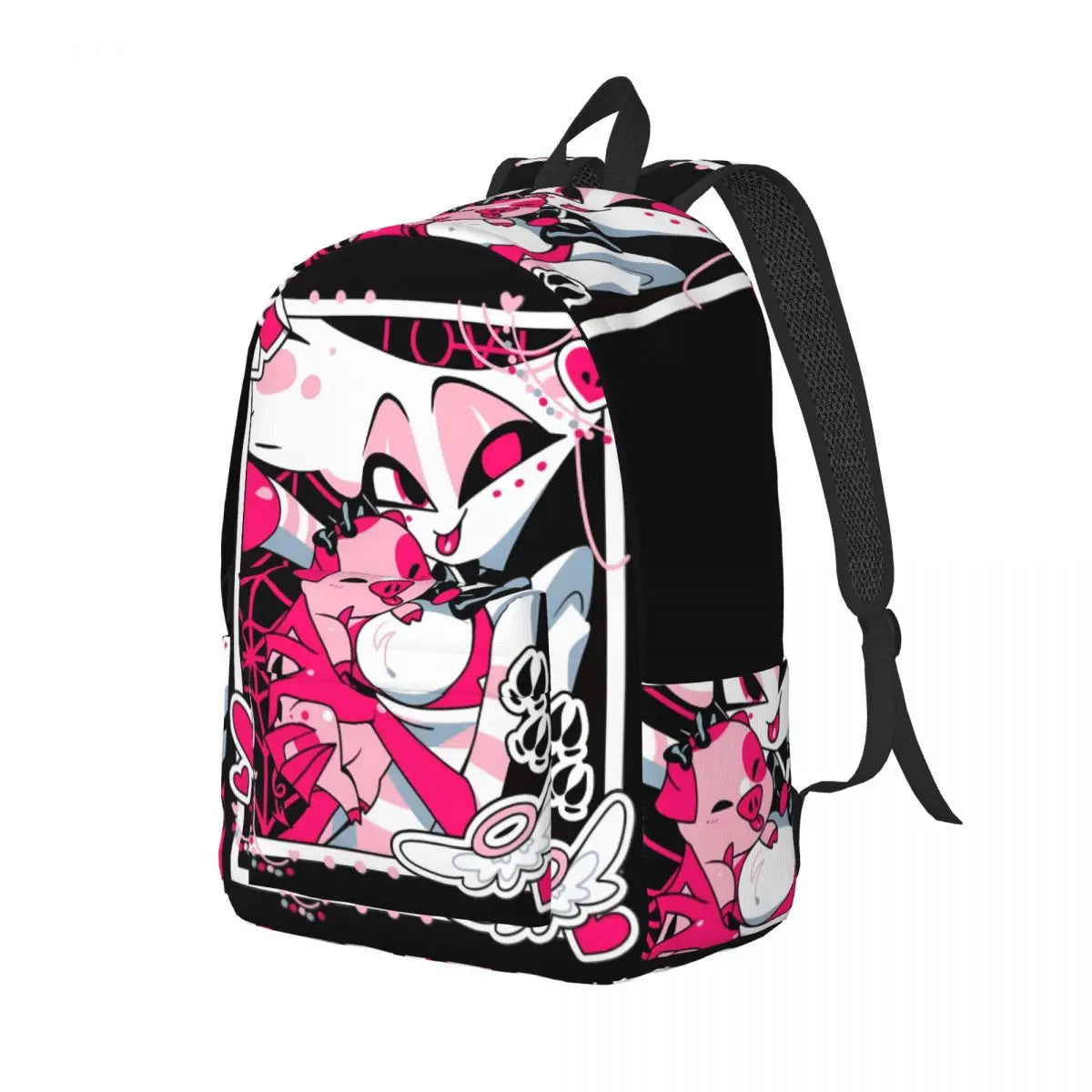 Angel Dust And Fat Nugget Selfie Hazbin Hotels Backpack for Men Women Fashion Student Business Daypack College Shoulder Bag