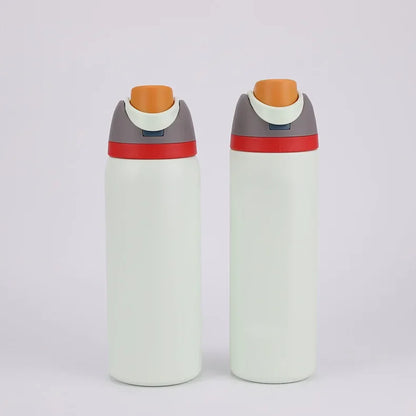 24/32oz New 304 Thermos Cup Double-Layer Stainless Steel Space Kettle Water Bottle with Straw Car Outdoor Sports Camping Sports