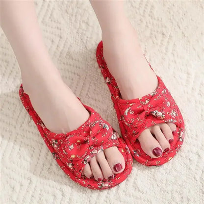 2024 Cotton Shoes Women Household Slippers Indoor Floor Flip Flops Summer Simple Mute Slides Home Sandals Zapatos De Mujer