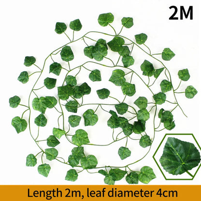 2M Artificial Maple Leaf Garland Thanksgiving Christmas Hanging Wall Decor Fake Fallen Leaves Autumn Decor Rattan Wedding Props