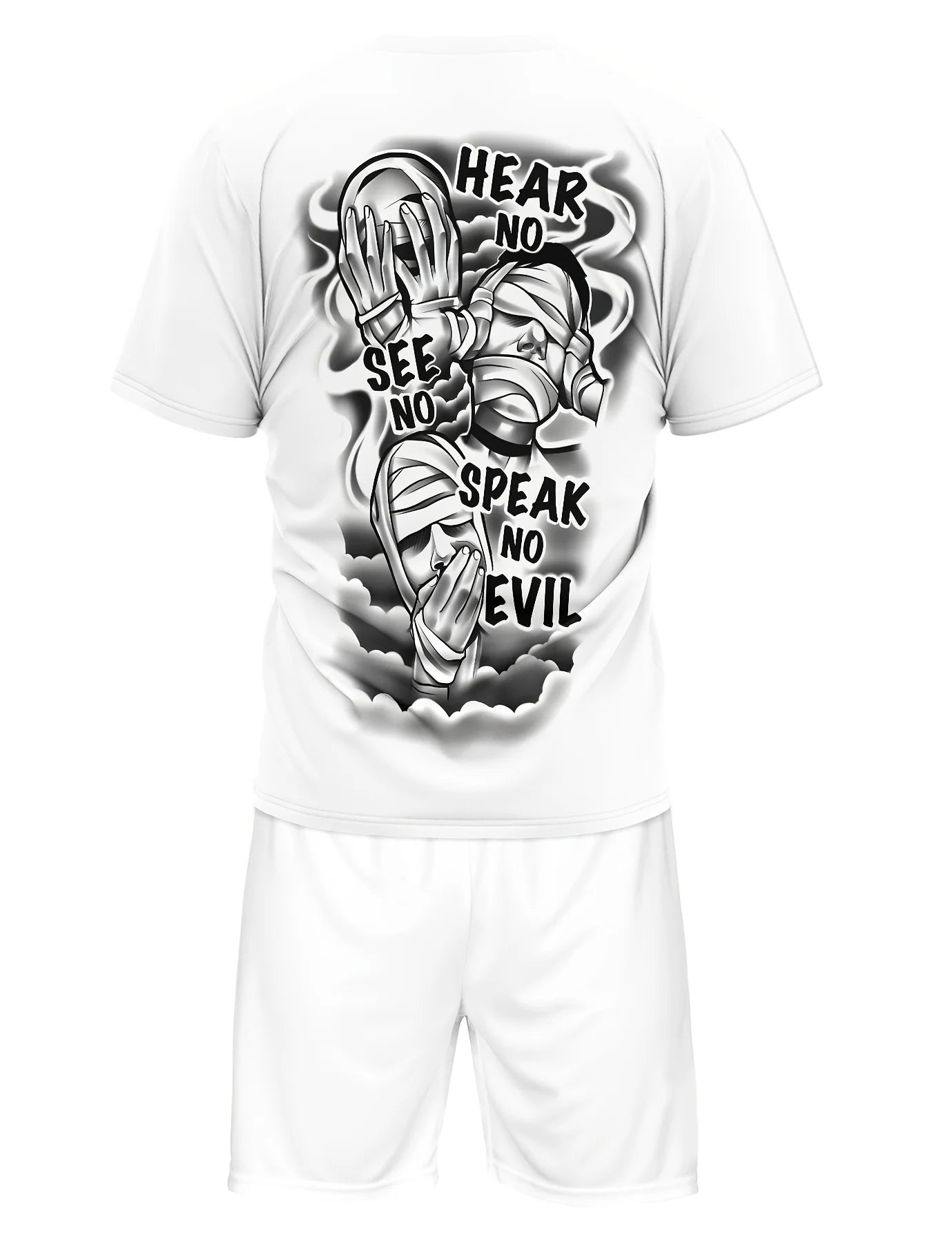 Summer 2025 new casual men's set: Casual roller skating, lightweight, breathable, quick-drying, polyester fiber 3D digital print