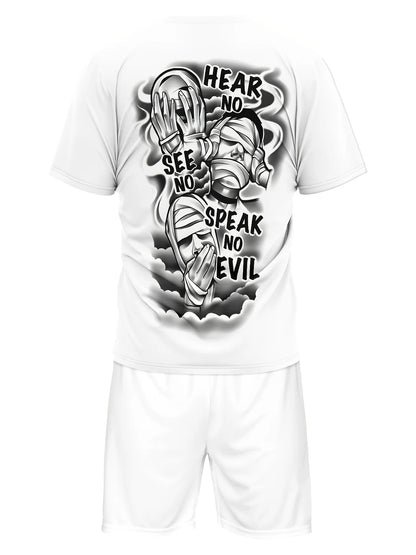 Summer 2025 new casual men's set: Casual roller skating, lightweight, breathable, quick-drying, polyester fiber 3D digital print