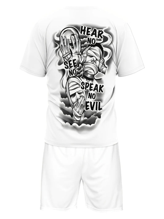 Summer 2025 new casual men's set: Casual roller skating, lightweight, breathable, quick-drying, polyester fiber 3D digital print