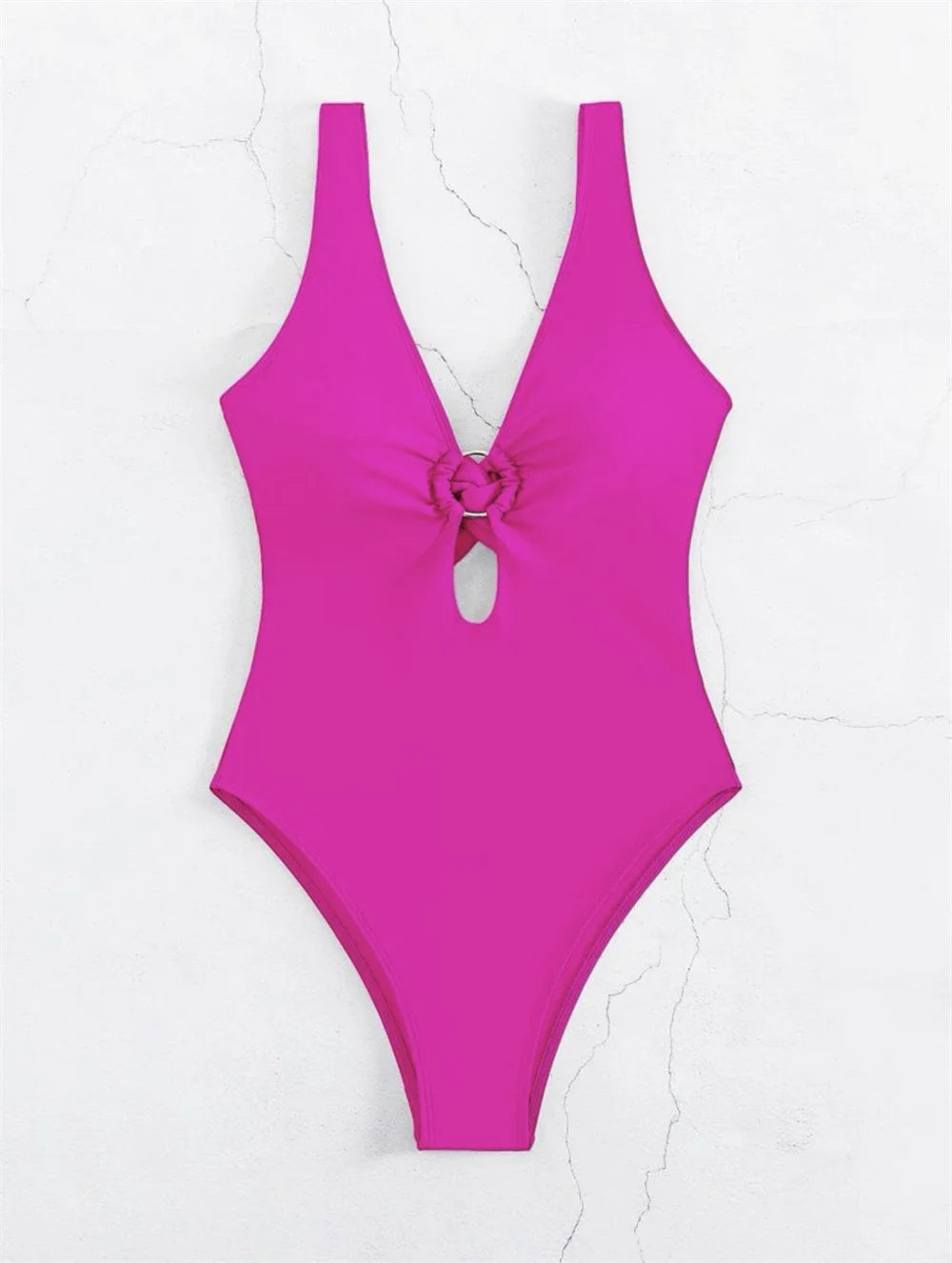 Twisted Hollow Out Bikini Micro Monokini Rings Sexy Deep-V Swimsuit Women Swimwear One-piece Beach Bathing Suit Vacation Outfits