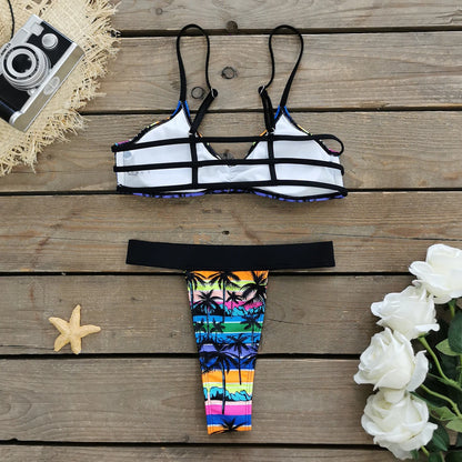 2024 New Sexy Brazilian Bikini Set Women Print Biquini Female Cut Bikinis Swimwear Push Up Swimsuit Bath Suit