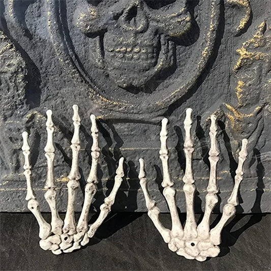 1-6Pair Halloween Skeleton Hand Scary Realistic Hand Bone Skull Decors Party Haunted House Halloween Terror Decoration Props