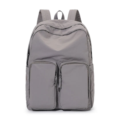 Water - resistant double - shoulder backpack. It has a large capacity, is lightweight and casual. Made of wrinkled and washed ny