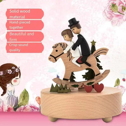 Wooden music box, music box, carousel, romantic Valentine's Day gift, furniture decoration, creative gift giving