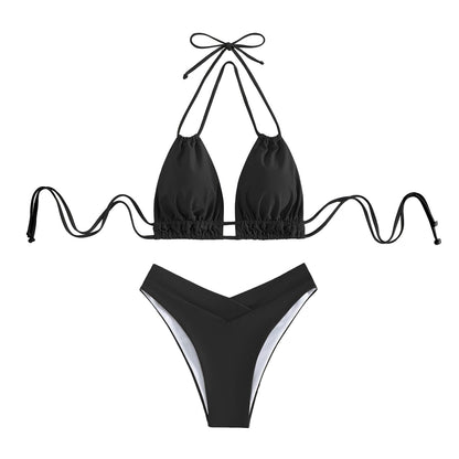 Bathing Suit Tank Bikinis Sets Swimwear 2023 Women Mid Waist Deep V Neck Wide Straps Bikini Summer Beach Wear Swimming купальник