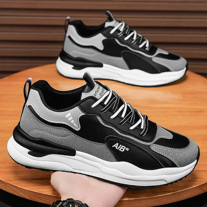 Summer Men's Shoes New Breathable Leather Face Casual Sports Shoes Korean Trendy Versatile Thick Bottom Shoes Casual Old Dad Sho
