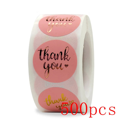 1inch Gift Sealing Stickers Gold Foil Thank You Stickers Diary Scrapbooking Gift Decorations Labels Custom Logo Brand Stickers