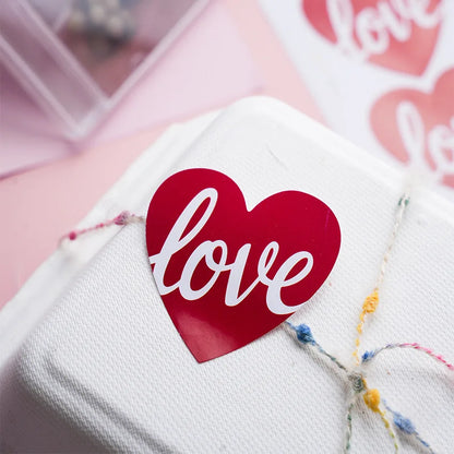 500pcs/roll New Red Heart Thank You Stickers Cute Heart-shaped Decorative Seal Labels for Wedding, Party Gifts, Business Package