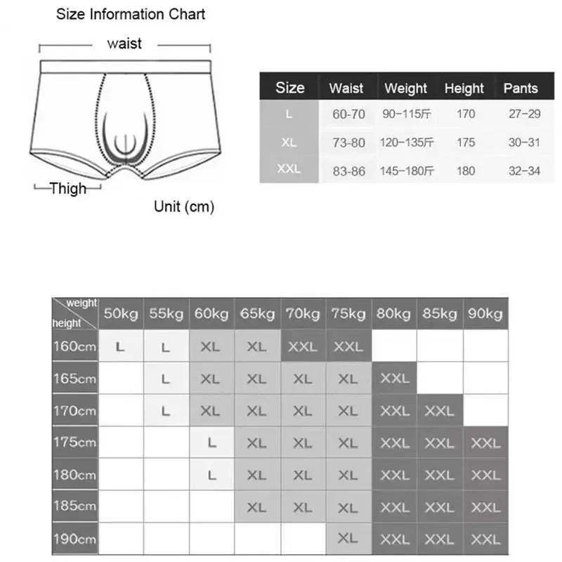 4/5Pcs/Men's Shorts Fashion Sexy Underwear Boxer Milk Silk Soft Fabric Men's Underwear Boxer Comfortable Breathable Boxer Shorts