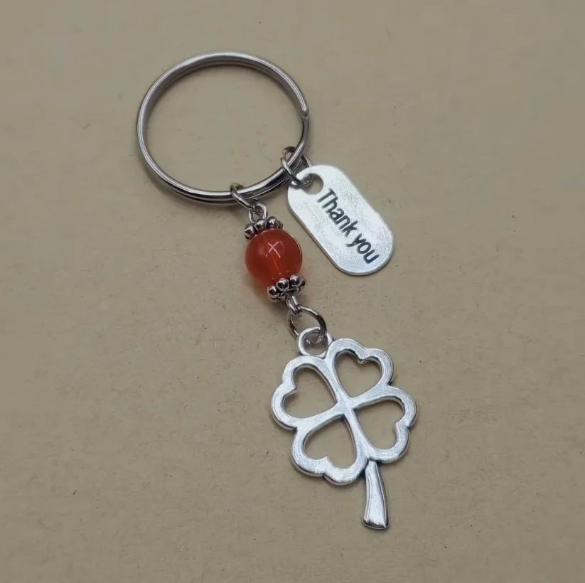 1/10 Sets Clover thank you Teacher's Day Gift creative Keychain Lovers Key Ring Jewelry