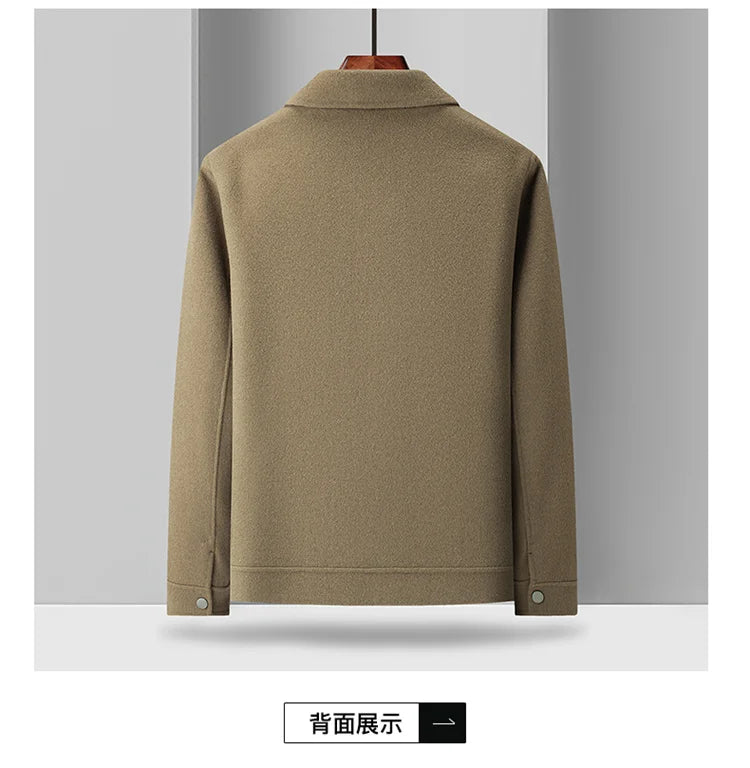 2024 Autumn/Winter New Double sided Woolen Coat High end Fabric Korean Edition Fashion Pure Handmade Woolen Coat Work Style