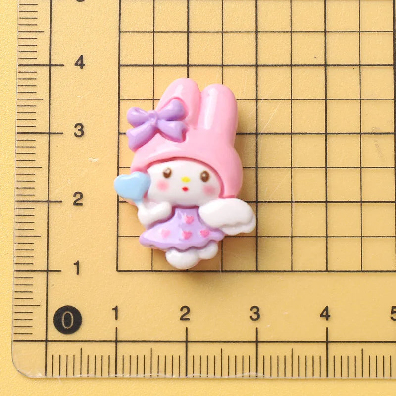 10 Pcs New Kawaii Cartoon Animal Kitten Puppy Rabbit Series Resin Scrapbook  DIY Jewelry Hairpin Headrope Decoration Crafts A21