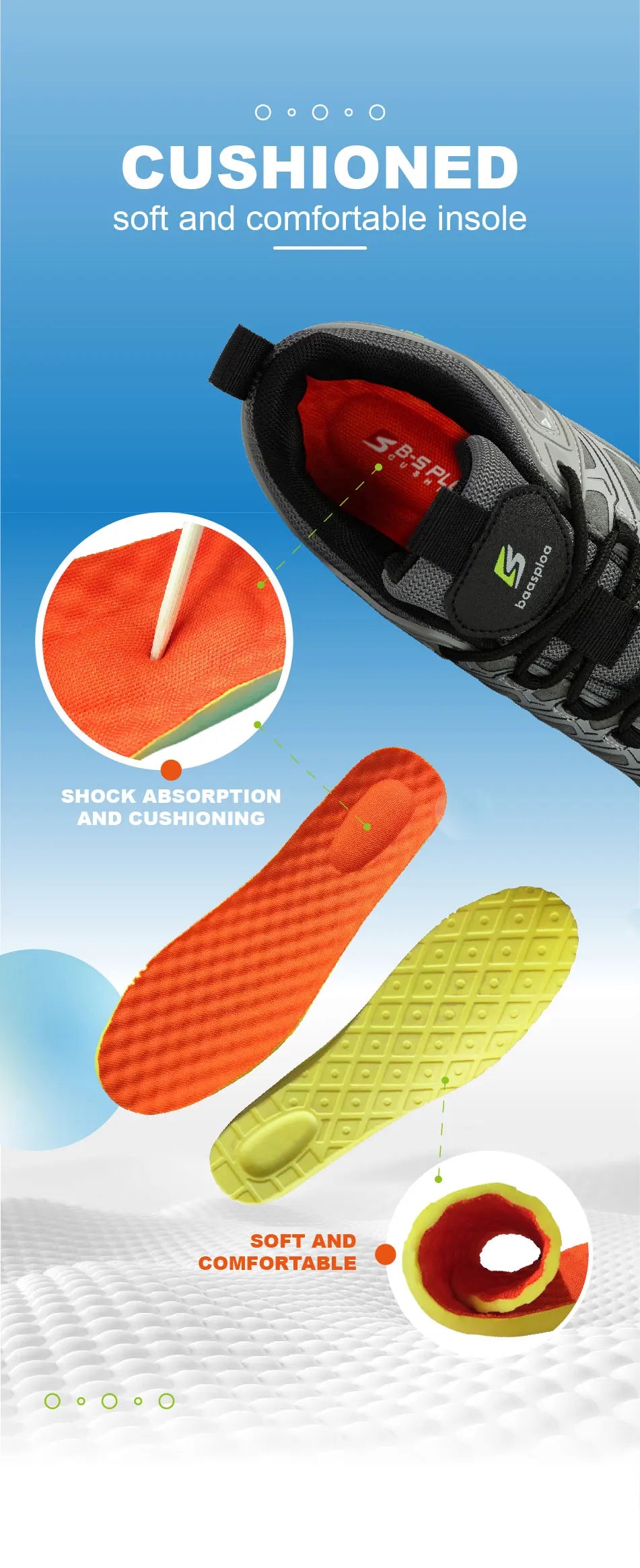 Baasploa Men Hiking Shoes Waterproof Outdoor Sneakers for Men Casual Sneakers Anti-Skid Wear-Resistant Male Shoes New Fashion