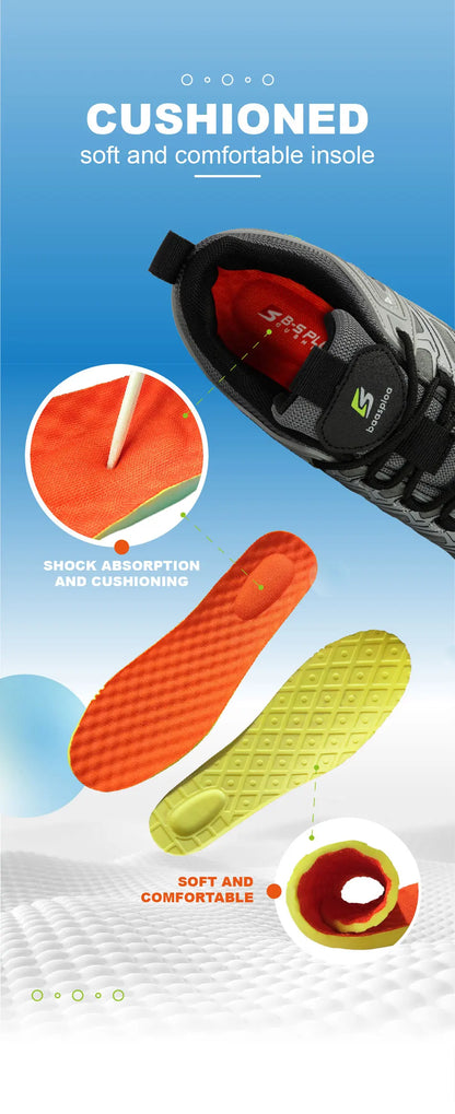 Baasploa Men Hiking Shoes Waterproof Outdoor Sneakers for Men Casual Sneakers Anti-Skid Wear-Resistant Male Shoes New Fashion