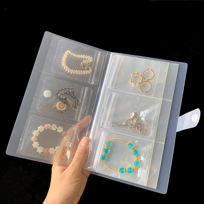 Anti-oxidation Jewelry Storage Albums Desktop Drawer Organizer BoxesTransparent Necklace Bracelet Ring Book Holder Jewelry Bag