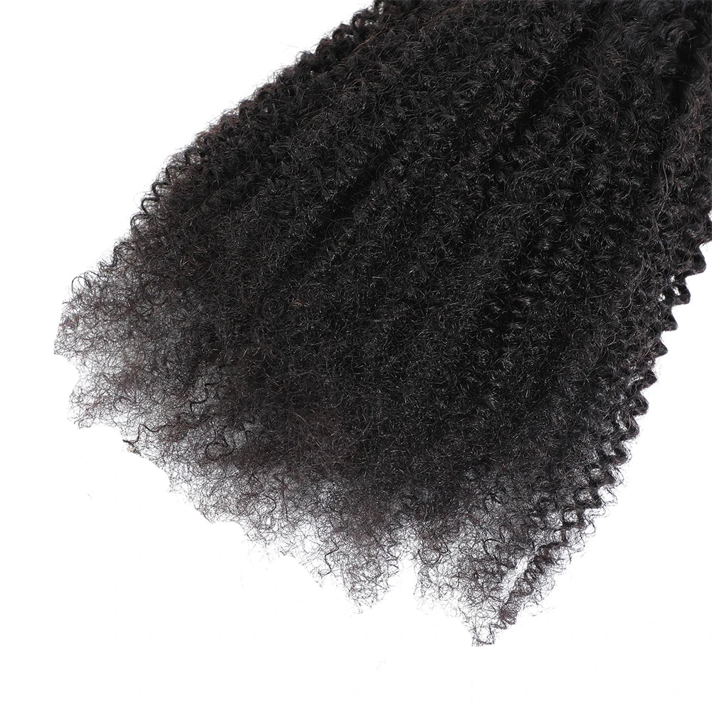 12A Afro Kinky Curly Bundles Mongolian 100% Unprocessed Virgin Hair Afro Curly Human Hair Extensions for Women Natural Color