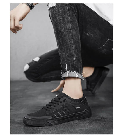 Summer Casual Sneakers for Men Breathable Loafers Lightweight Round Head Solid Colour Non-slip Flats Zapatillas Para Hombres