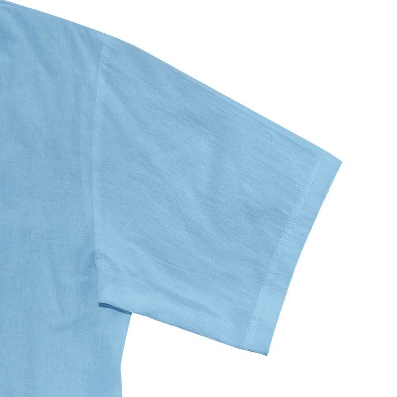 Summer cotton linen men's short sleeved shirt in US size solid color hooded casual T-shirt plus size men's clothing