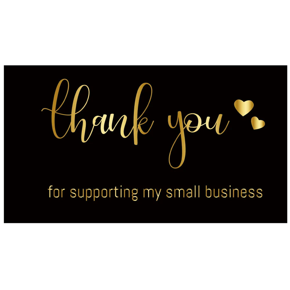 10-50pcs Black Bronzing Thank You Card Greeting Thank You Thank You For Your Order Business Greeting Cards Invitations Gift Card